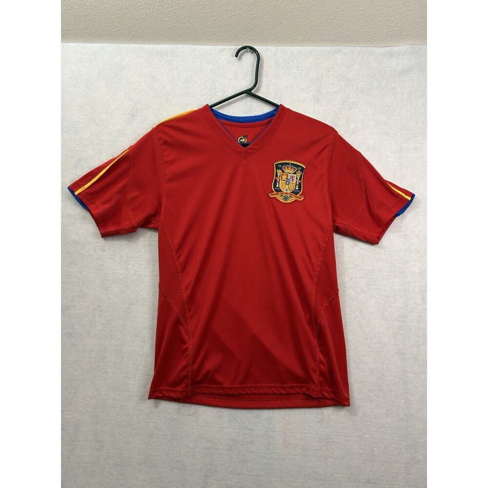Official Spain Centenary 1909-2009 Soccer Jersey Red Precisport Shirt Mens Small